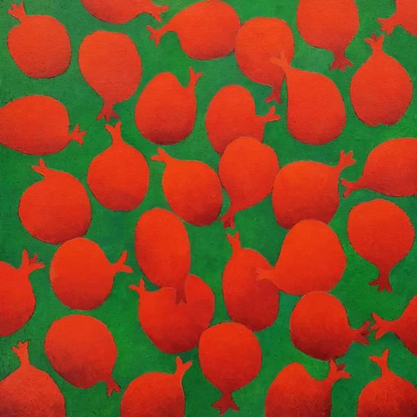 Pomegranates on Green David Sharashydze - Subjektiv.art