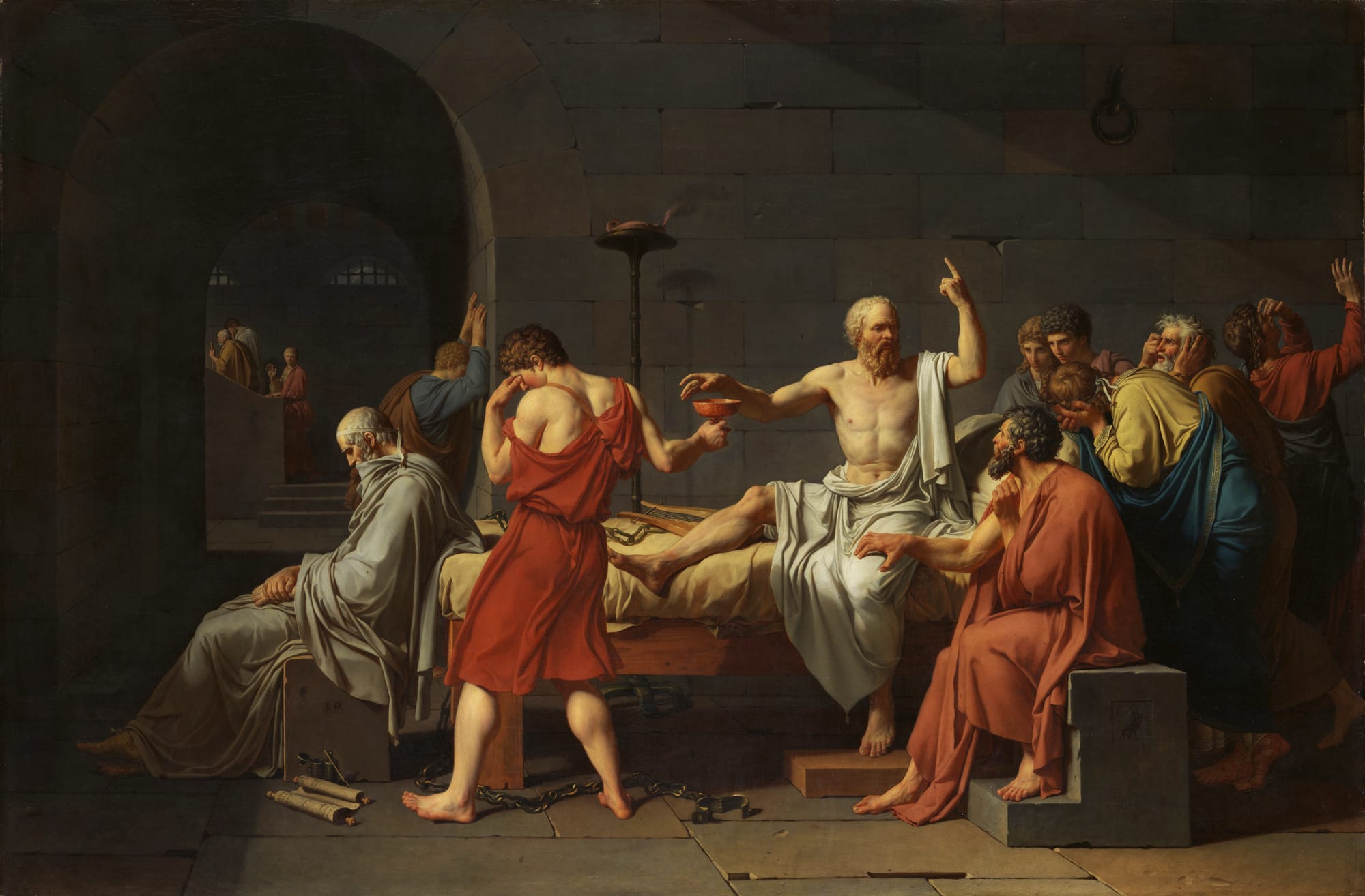 “The Death of Socrates”, Jacques-Louis David, 1787, oil on canvas