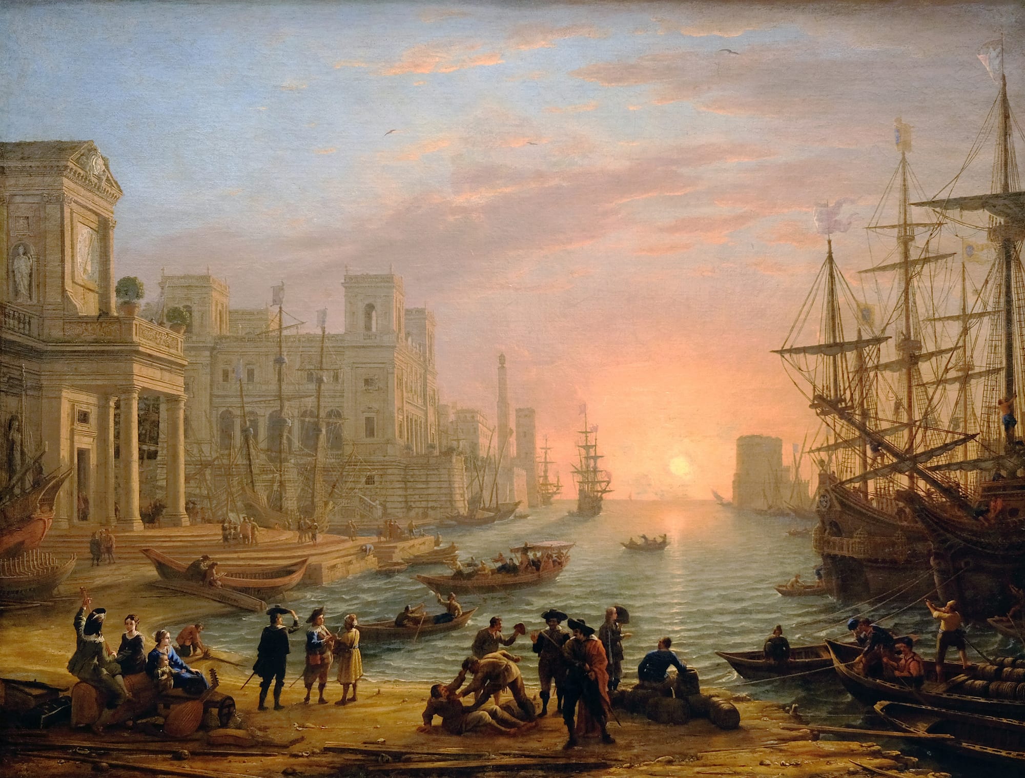 “Seaport at Sunset”, Claude Lorrain, 1639, oil on canvas