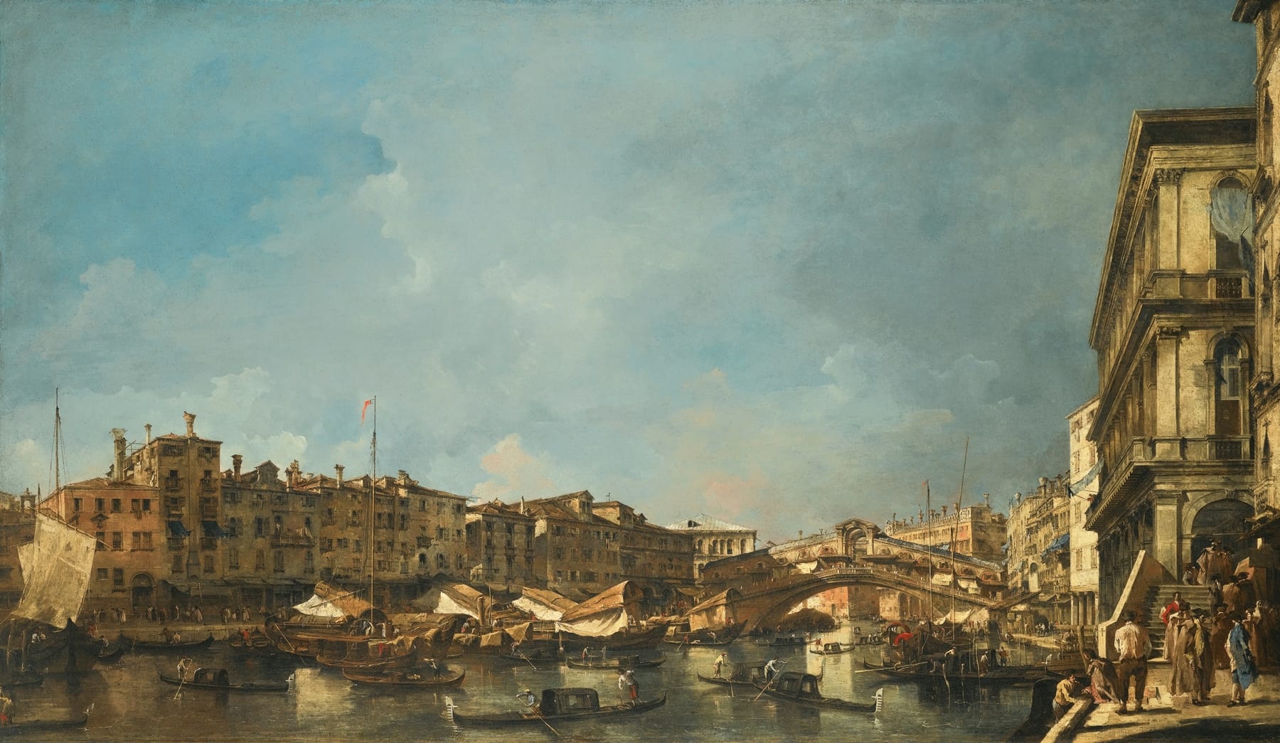 "View of the Rialto Bridge", Francesco Guardi, 1760