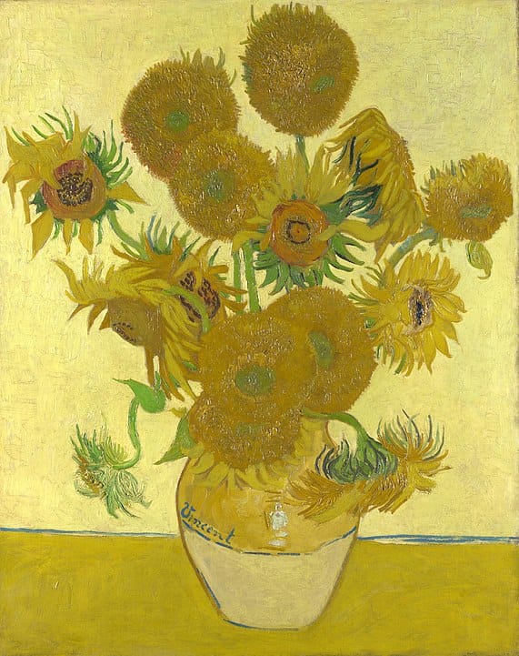 "Sunflowers", Vincent van Gogh, 1888, oil on canvas