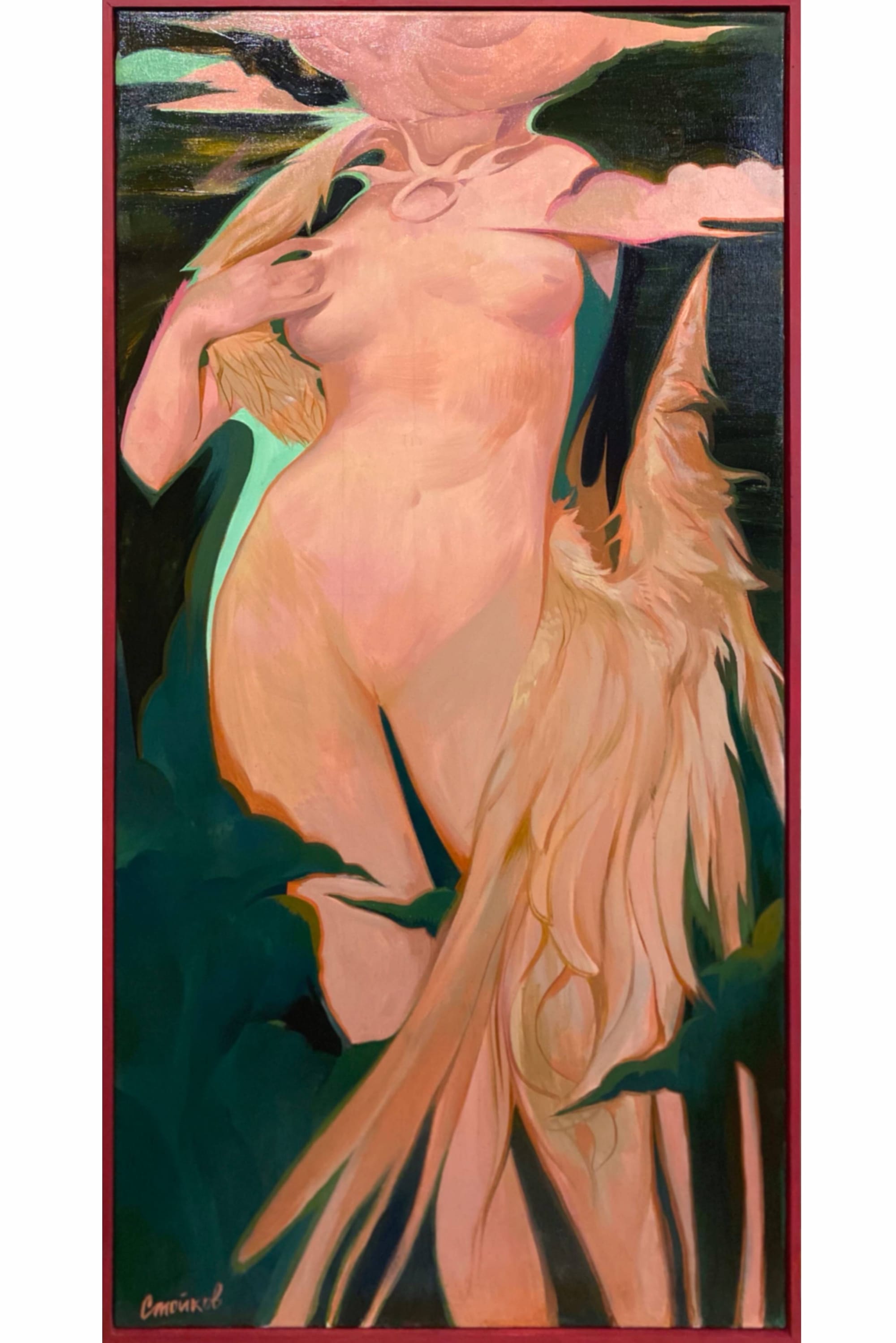 Leda and the Swan Painting by Stefan Stoikov