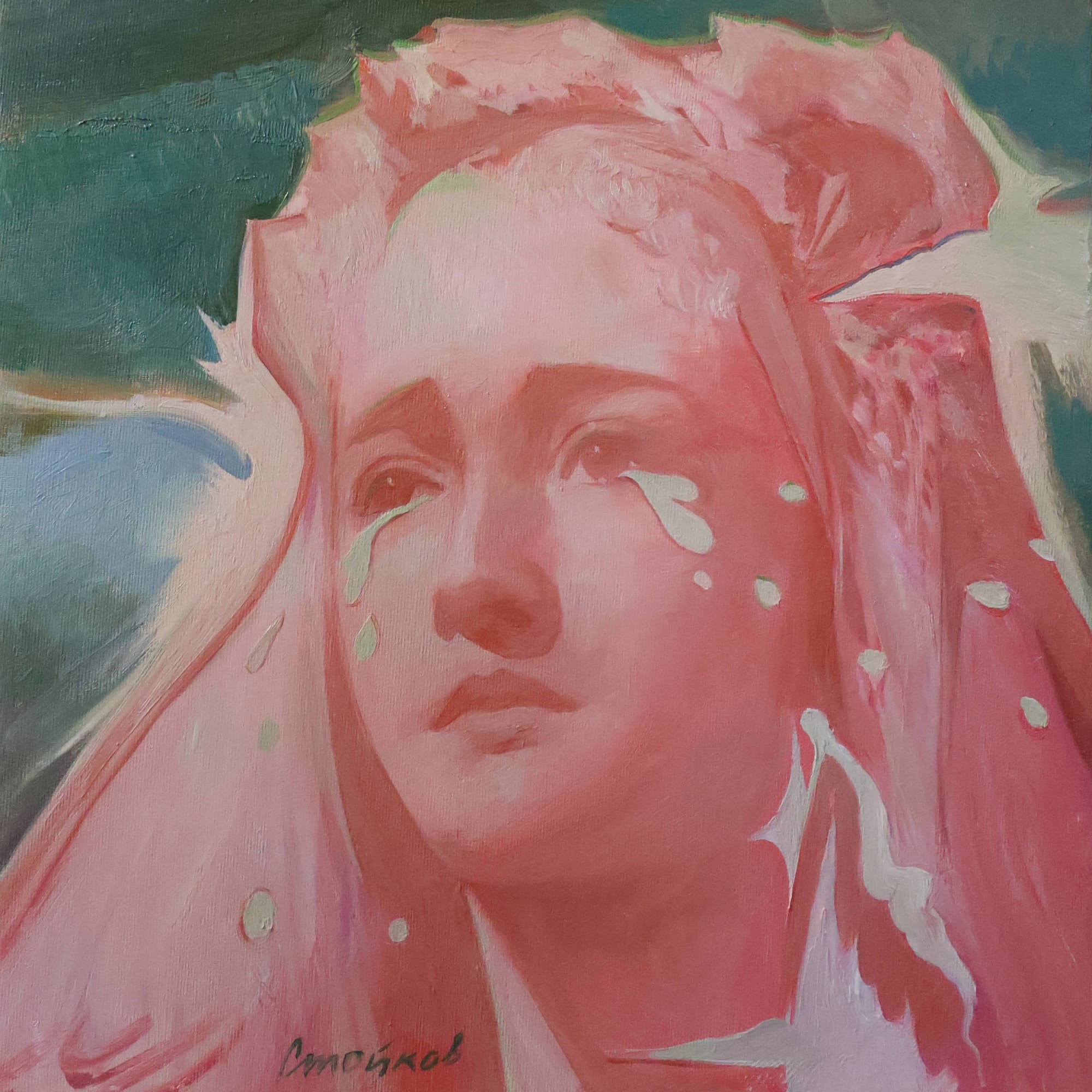 Pink Mary Painting by Stefan Stoikov