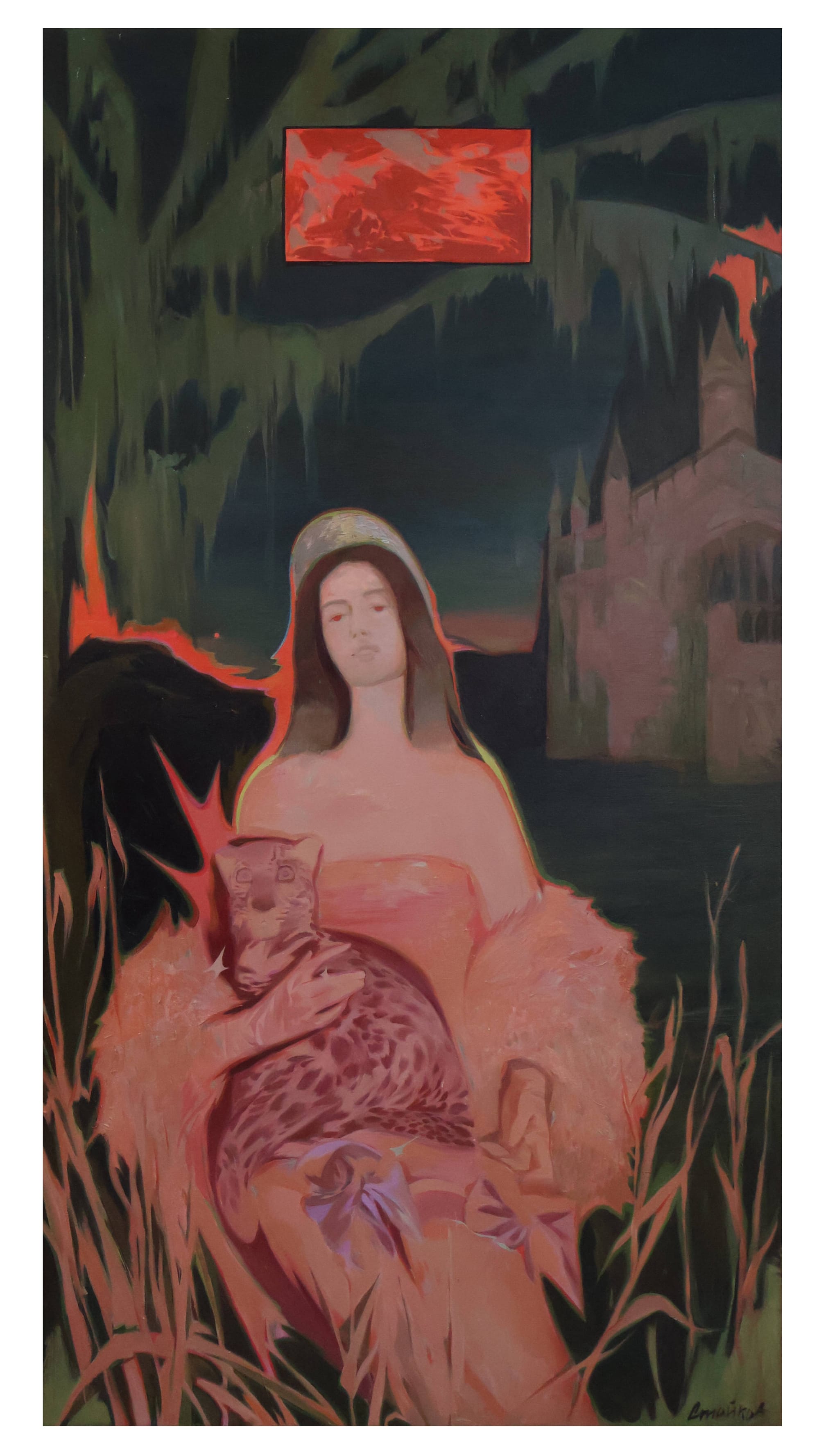 Madonna and Leopard Painting by Stefan Stoikov