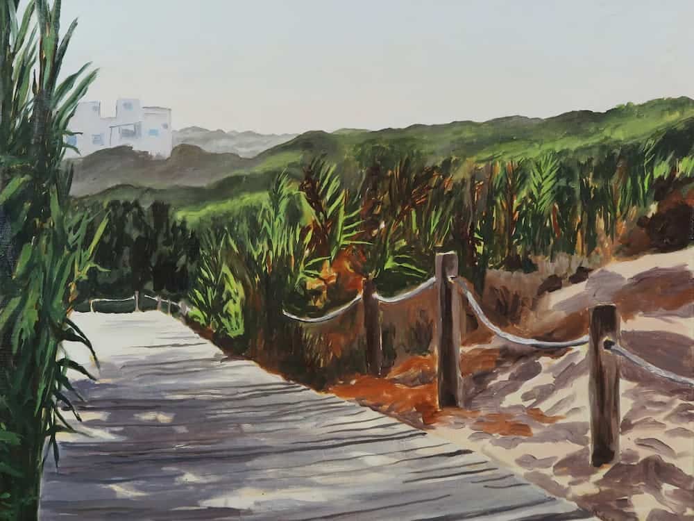 Chemin, Formentera Painting by Karine Bartoli