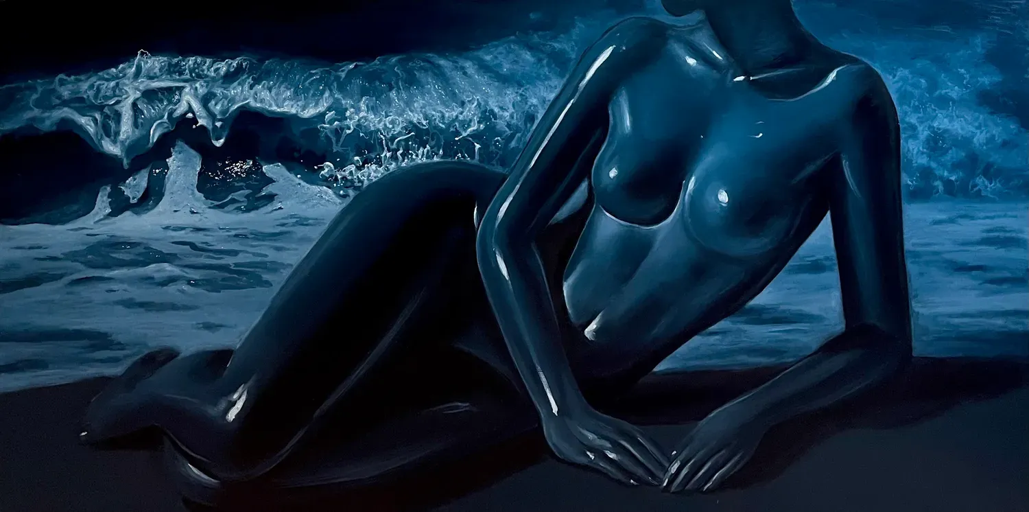 Girl on the beach Painting&nbsp;by&nbsp;Anna Kryvych