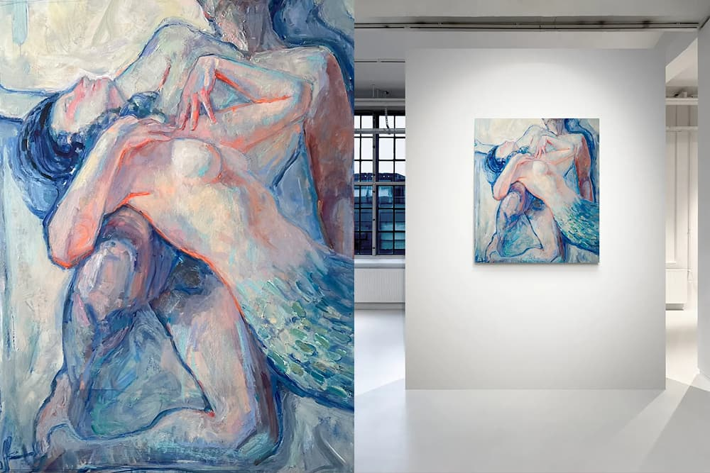 "Mermaid" painting in gallery